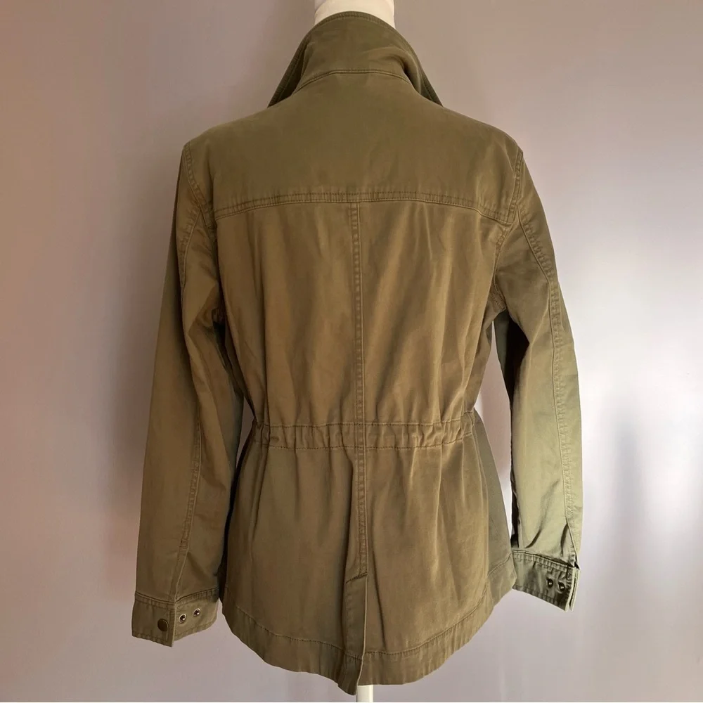 L.L. Bean Classic Utility Jacket Coat Olive Army Green Women's Small Petite - Picture 7 of 13